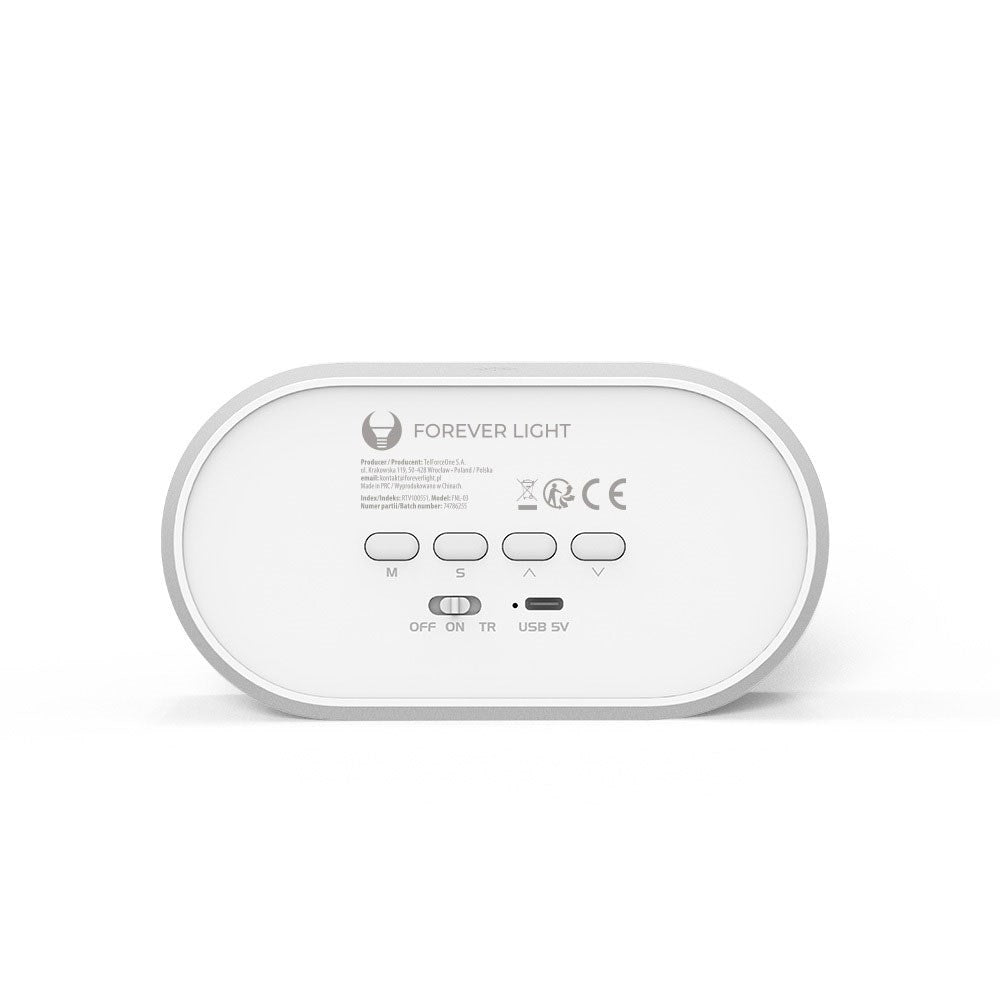 Forever Alarm Clock with LED Bunny Night Light - White