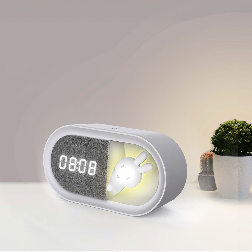 Forever Alarm Clock with LED Bunny Night Light - White