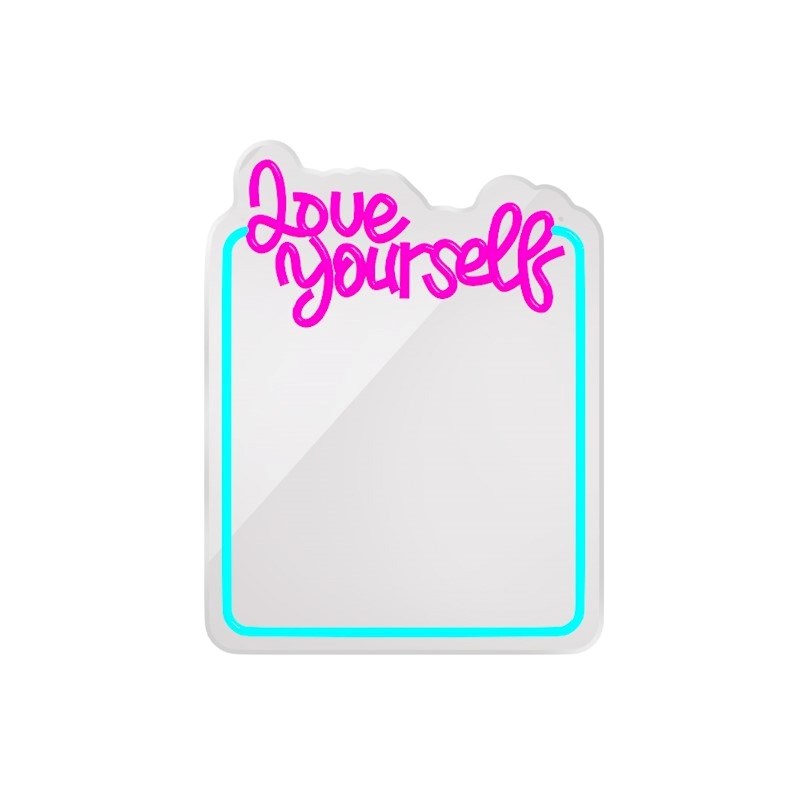 Forever Light LED Neon Light Mirror - "Love Yourself"