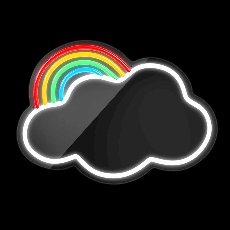 Forever Light LED Neon Light Mirror - Cloud with Rainbow