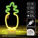 Forever Light Neon Decoration with Foot LED - Yellow / Green Light with Pineapple