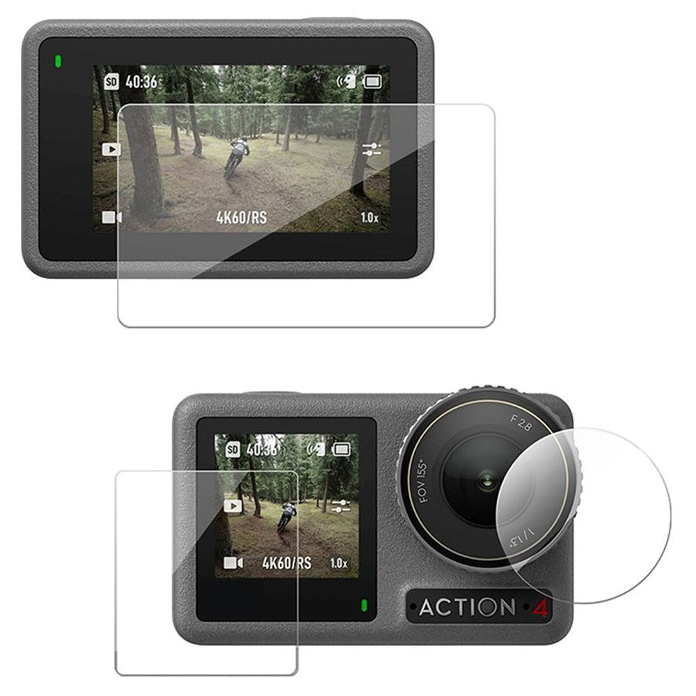 TELESIN DJI Osmo Action 3 / 4 Tempered Glass Screen Protector - Transparent