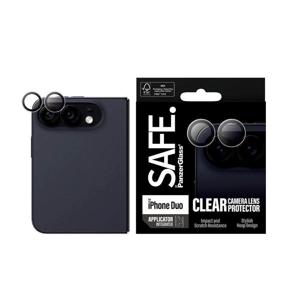iPhone Duo Safe By PanzerGlass Camera Protection - Recycled Glass - Transparent