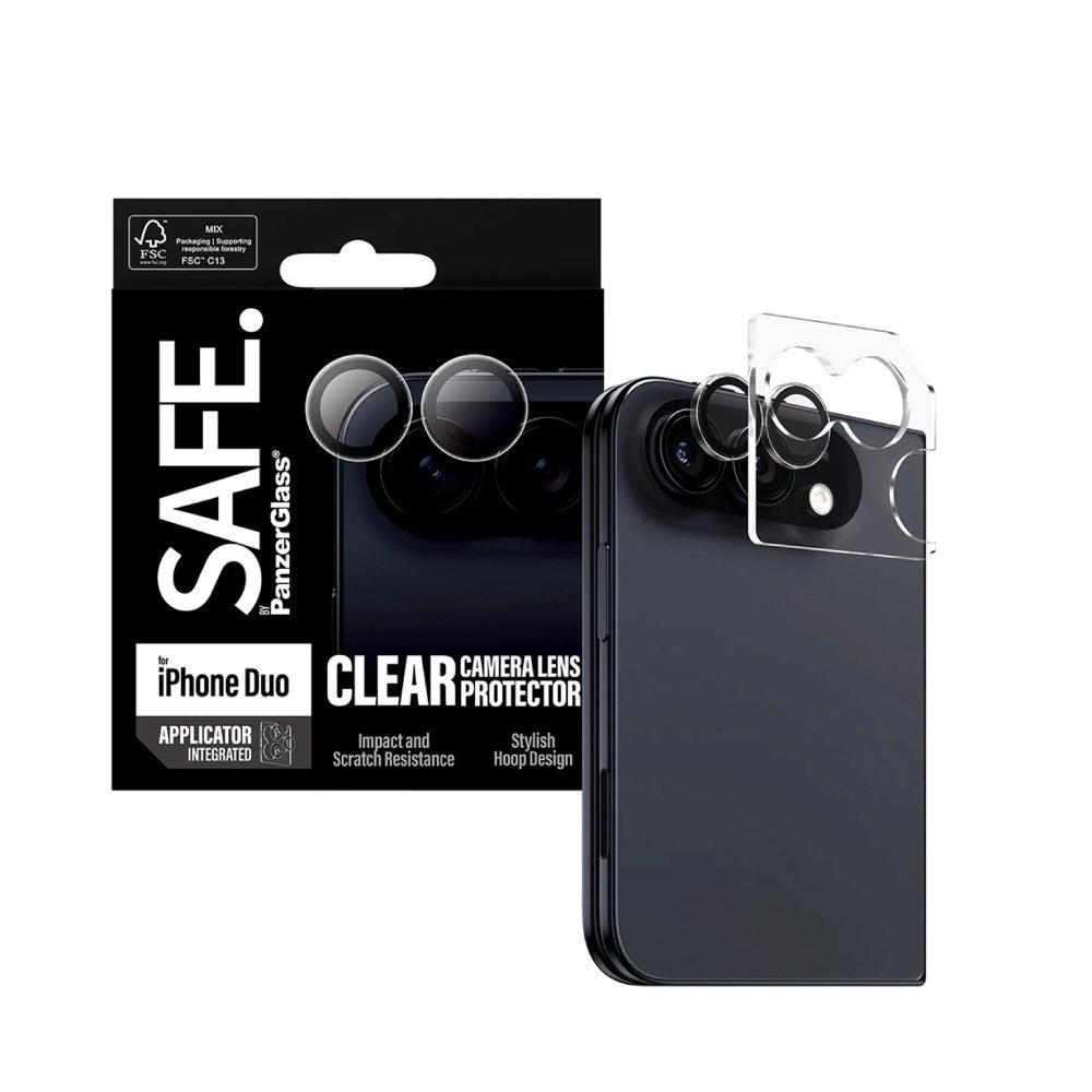 iPhone Duo Safe By PanzerGlass Camera Protection - Recycled Glass - Transparent