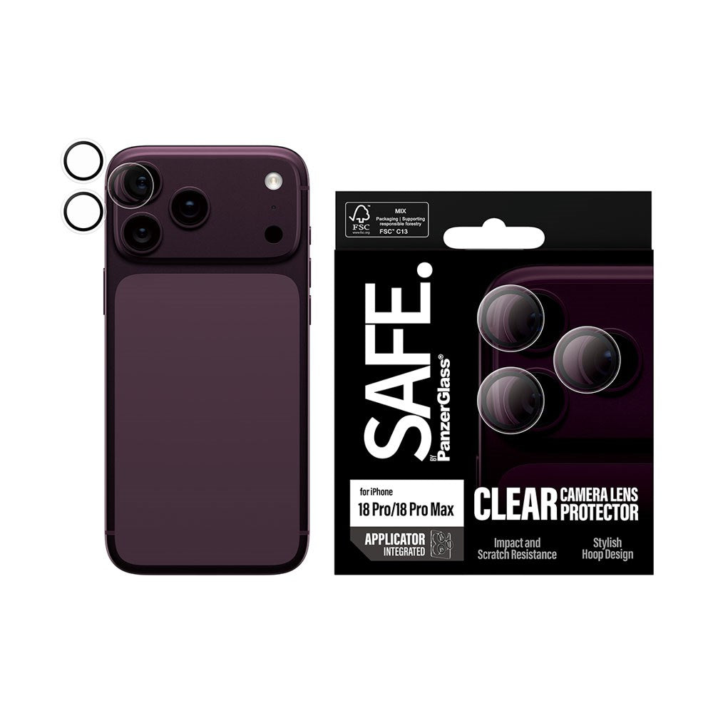 iPhone 18 Pro / Pro Max Safe By PanzerGlass Camera Protection - Recycled Glass - Transparent