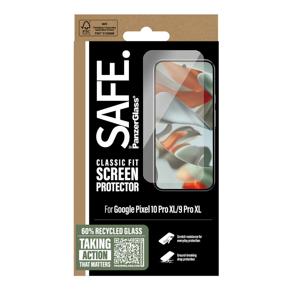 SAFE by PanzerGlass Google Pixel 10 Pro XL / 9 Pro XL Classic Fit Screen Protector Glass - Transparent