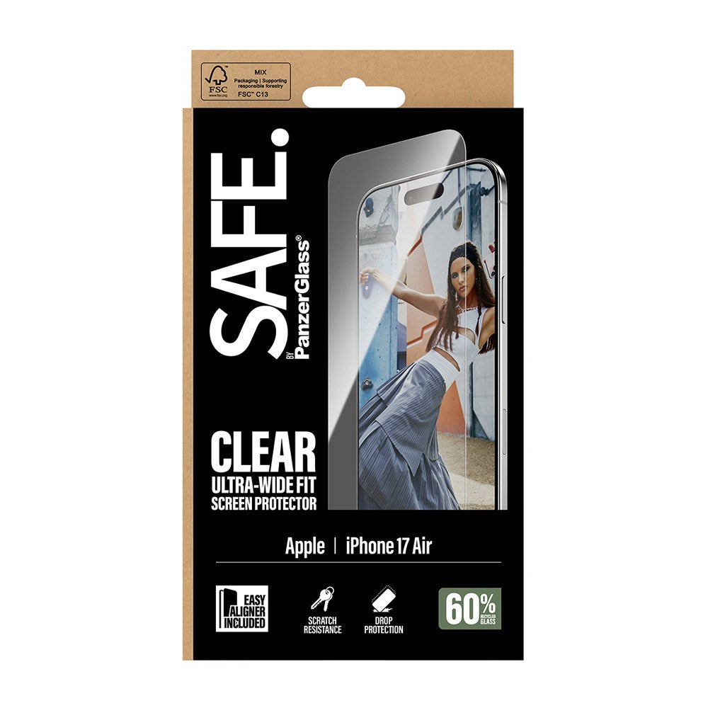 SAFE by PanzerGlass iPhone Air Ultra-Wide Fit Screen Protector Glass - Transparent