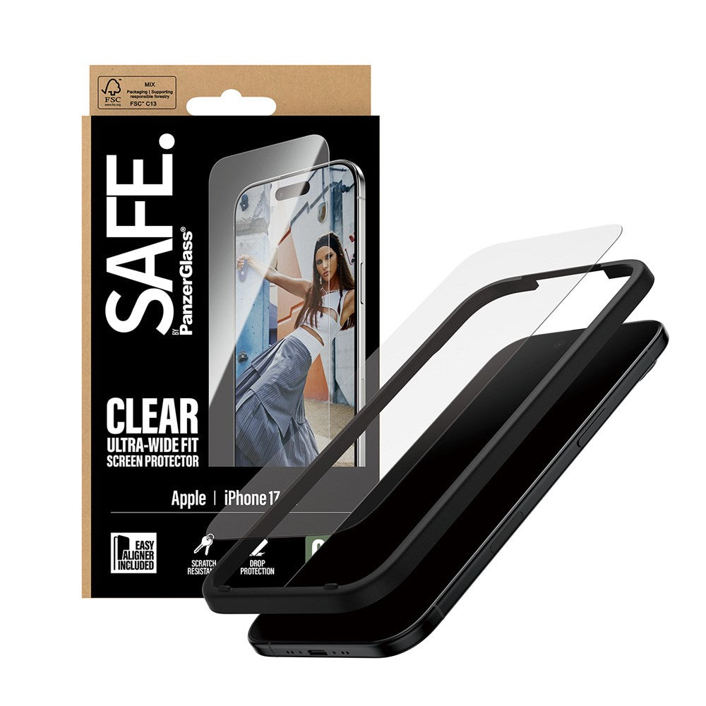 SAFE by PanzerGlass iPhone Air Ultra-Wide Fit Screen Protector Glass - Transparent