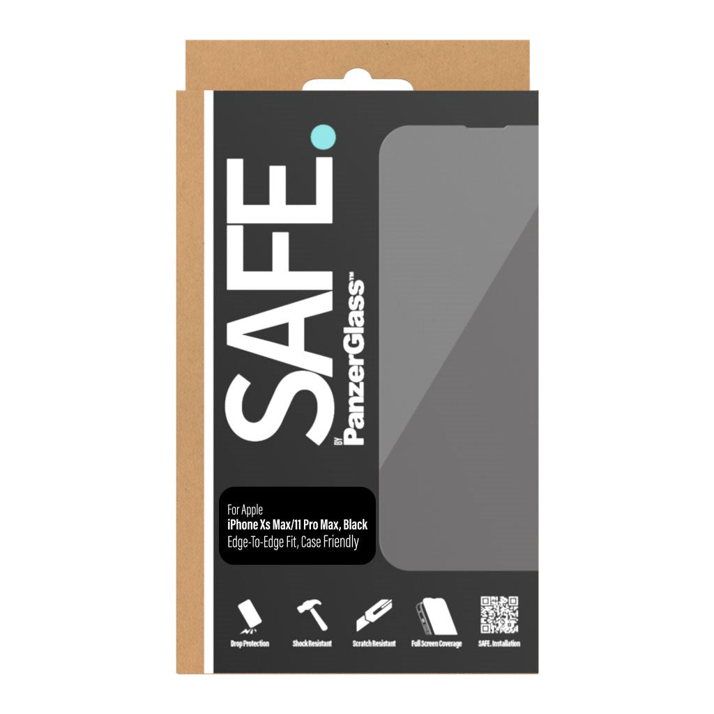 SAFE by PanzerGlass Edge-to-Edge Fit Screen Protection - iPhone XS Max/iPhone 11 Pro Max - Transparent/Black Edge