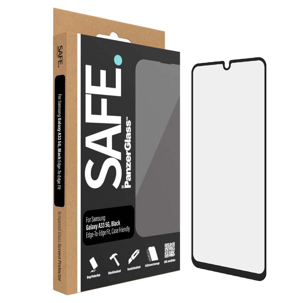 Samsung Galaxy A33 (5G) Safe By PanzerGlass® Edge-to-Edge Fit Screen Protector - Case Friendly - Gold Strength - Transparent