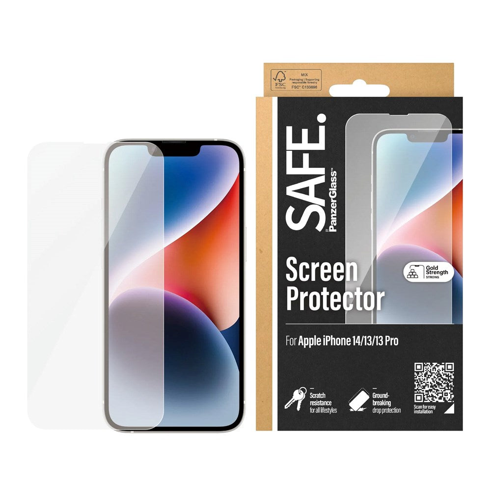 SAFE by PanzerGlass™️ iPhone 14/13/13 Pro Screen Protector - Ultra Wide Fit - Transparent