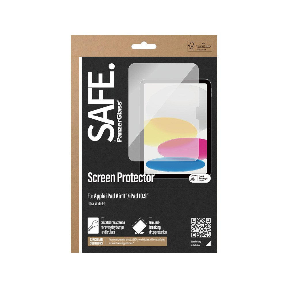 iPad 11" (2025) / iPad Air 11" (2024-2025) / 10.9" (2022-2024) Safe By PanzerGlass® Ultra-Wide Fit Screen Protector - Case Friendly - Transparent