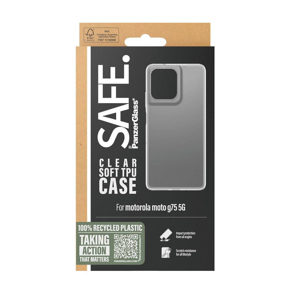 Motorola Moto G75 (5G) Safe By PanzerGlass® Flexible Plastic Case - Transparent