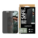 SAFE by PanzerGlass iPhone 16 Pro Ultra-Wide Fit Screen Protector Glass - Privacy Function - Transparent