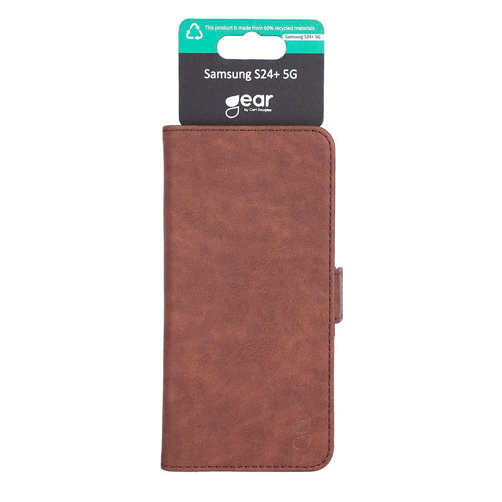 GEAR Samsung Galaxy S24+ (Plus) Leather Wallet Case - Brown