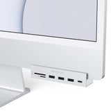 Satechi 6-in-1 USB-C Clamp Hub for iMac 2021 (24") - USB Hub & Card Reader - Silver