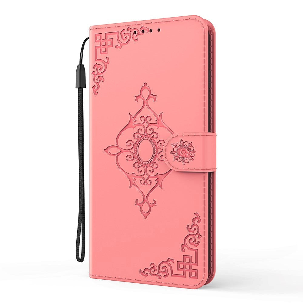 Samsung Galaxy S21+ (Plus) Leather Wallet Case - Symmetrical Pattern Imprint - Pink