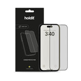 iPhone 15 Pro Holdit Tempered Glass 9H Screen Protection with Privacy Function - Black Edge