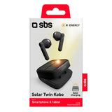 SBS Kobo Solar Twin True Wireless In-Ear Headphones with Solar Charging - Black