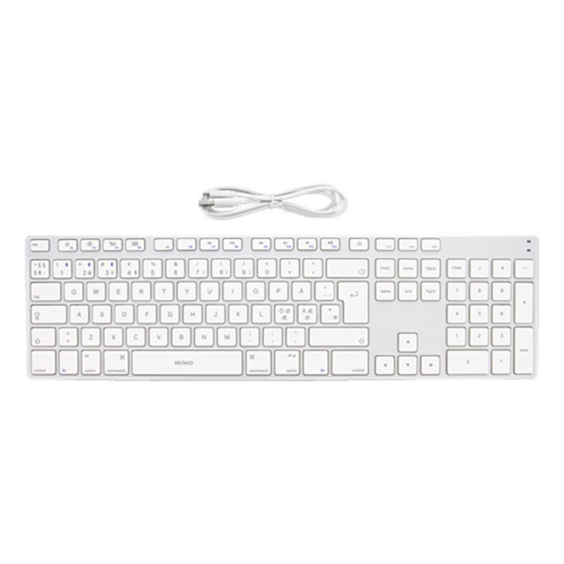 Deltaco Full-Size Bluetooth Aluminium Keyboard - Silver