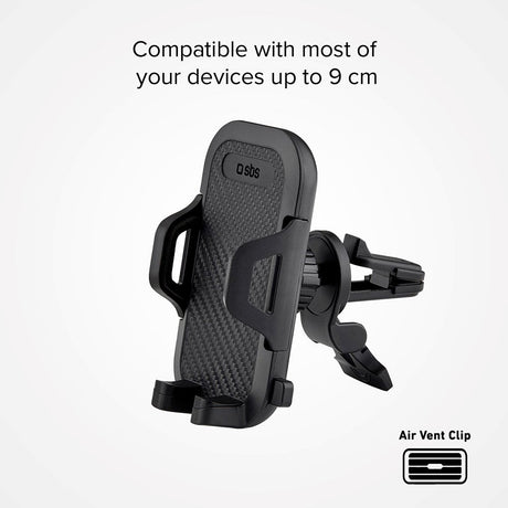 SBS Mobile Phone Holder for Car - Max Mobile: 90mm - Black