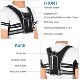 Reflex Running Vest w. Holder for Mobile - Black