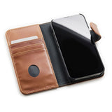 iPhone 13 Trunk 2-i-1 Leather Flip Case w. Wallet - Brown