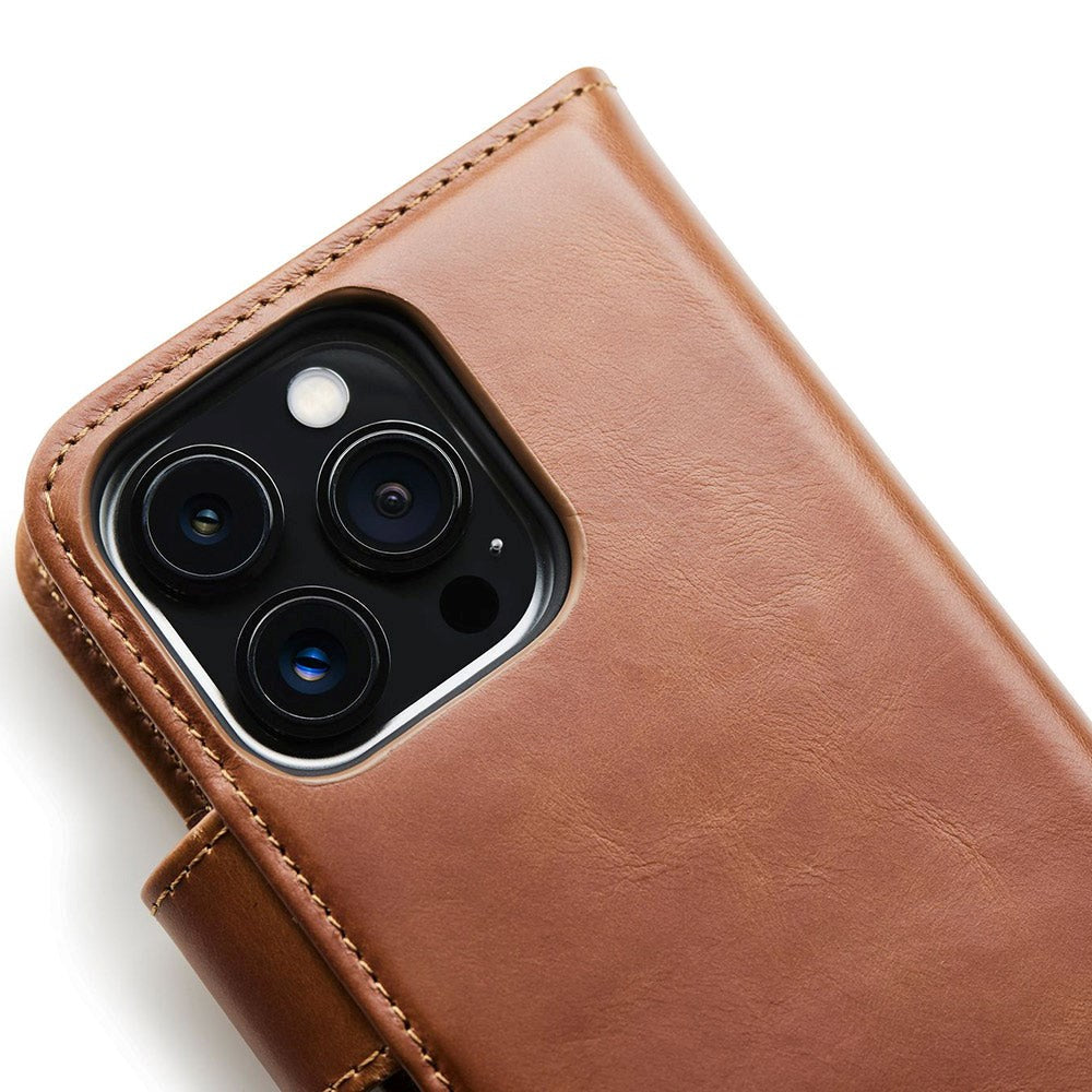 iPhone 13 Pro Trunk 2-i-1 Leather Flip Case w. Wallet - Brown
