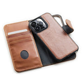 iPhone 13 Trunk 2-i-1 Leather Flip Case w. Wallet - Brown