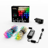 Twinkly 190L RGB and Warm White Icicle 5m Light String - Transparent Wire