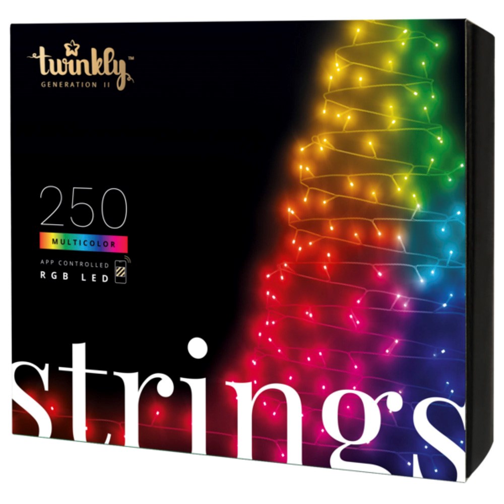 Twinkly 250-Led RGB 20m Light String - Black Wire