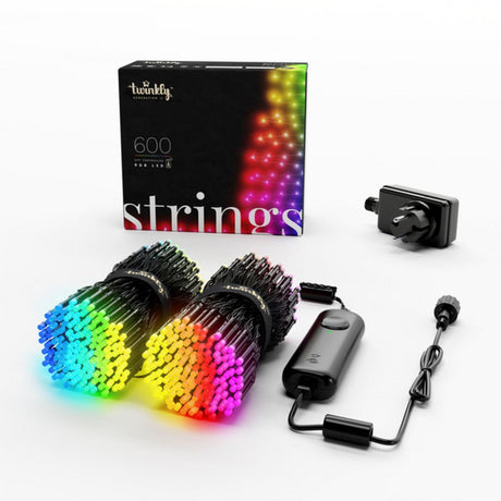 Twinkly 600-Led RGB 48m Light String - Black Wire