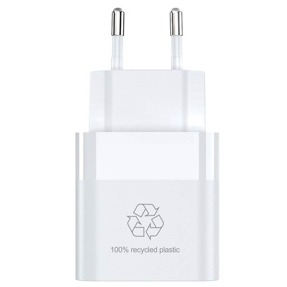 Upström Cirkulär PD 30W Sustainable Wall Charger with USB-C & USB-A - White