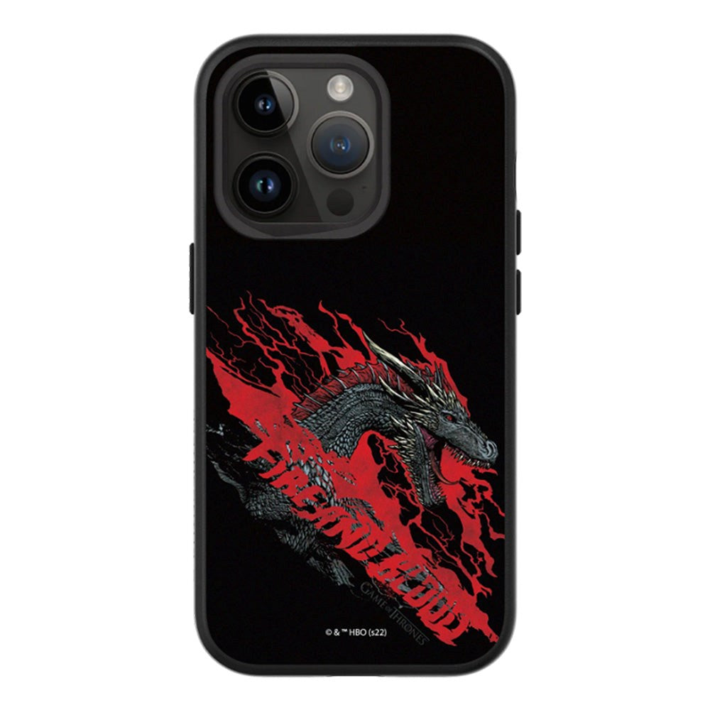 iPhone 14 Pro RhinoShield SolidSuit Drop Proof Case with Game of Thrones - Dragon Fire & Blood