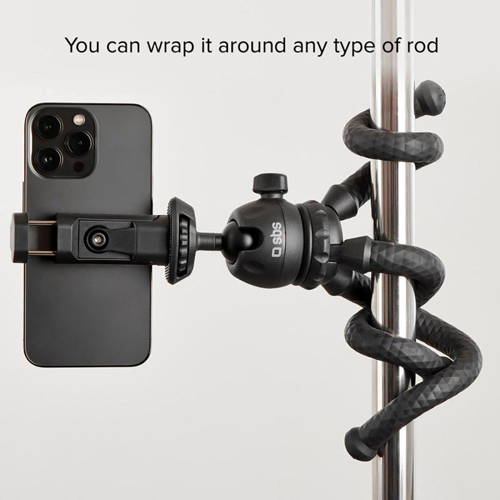 SBS Squid Tripod Pro - Tripod for Smartphone / Camera - Max Mobile: 60 - 95mm - Black