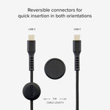 SBS USB-C to USB-C Cable with Magnetic Holder - Black