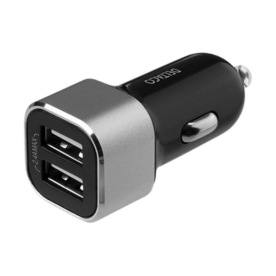 Deltaco 17W Car Charger 2 x USB-A - Black