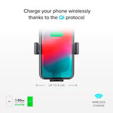 SBS Gravity Mobile Phone Holder for Car with Wireless Charging 10W - Max Mobile: 55mm - 90mm - Black