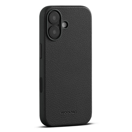 WOOLNUT iPhone 17 Full Grain Leather Case - MagSafe Compatible - Black