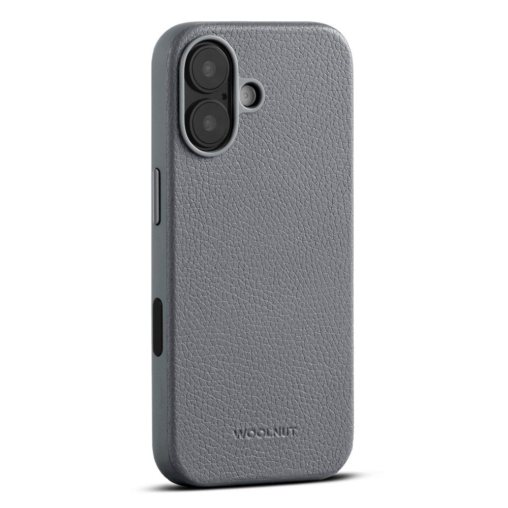 WOOLNUT iPhone 17 Full Grain Leather Case - MagSafe Compatible - Grey