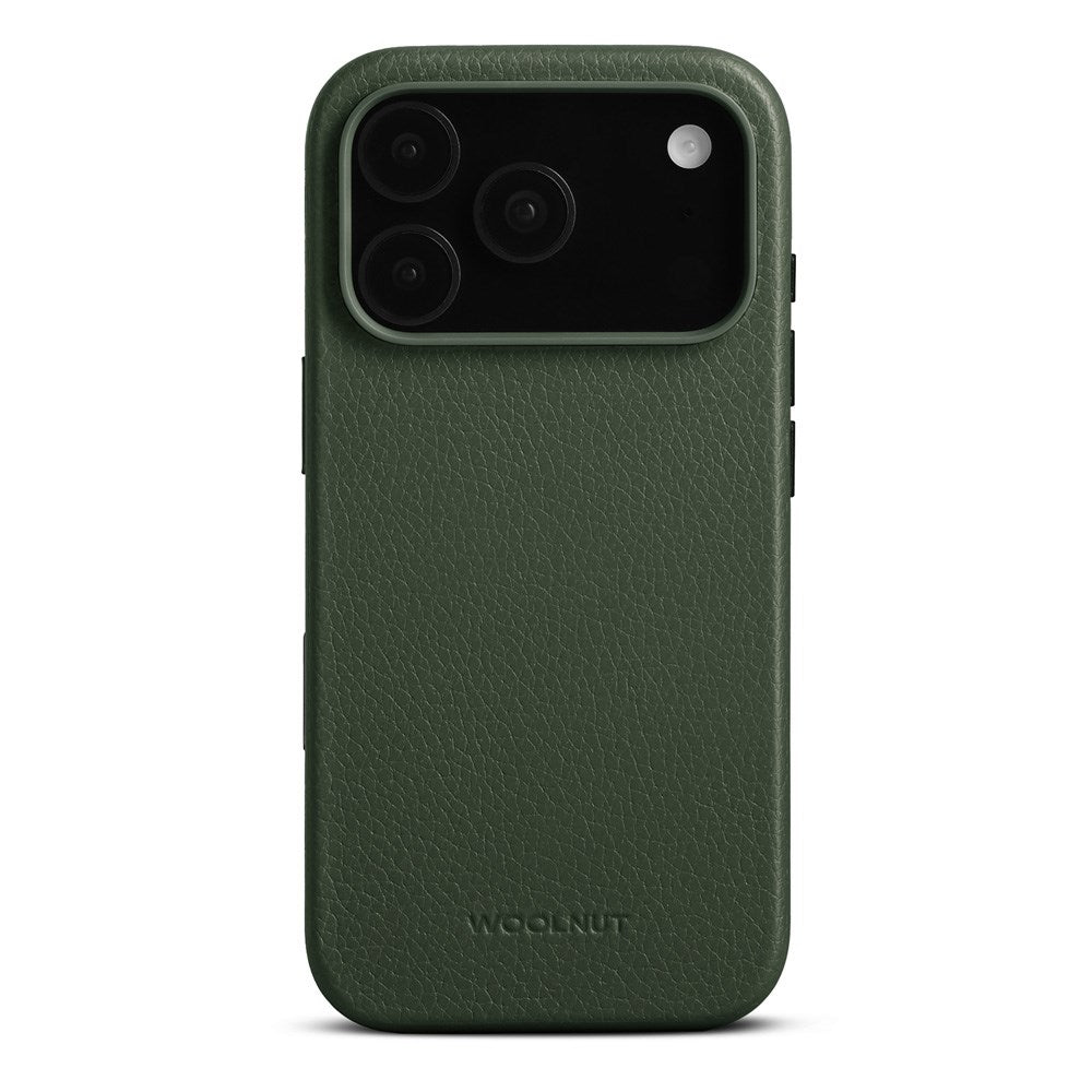 WOOLNUT iPhone 17 Pro Full Grain Leather Case - MagSafe Compatible - Green