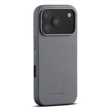 WOOLNUT iPhone 17 Pro Full Grain Leather Case - MagSafe Compatible - Grey