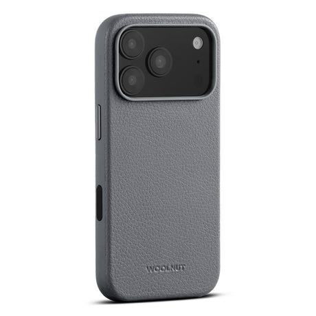 WOOLNUT iPhone 17 Pro Full Grain Leather Case - MagSafe Compatible - Grey