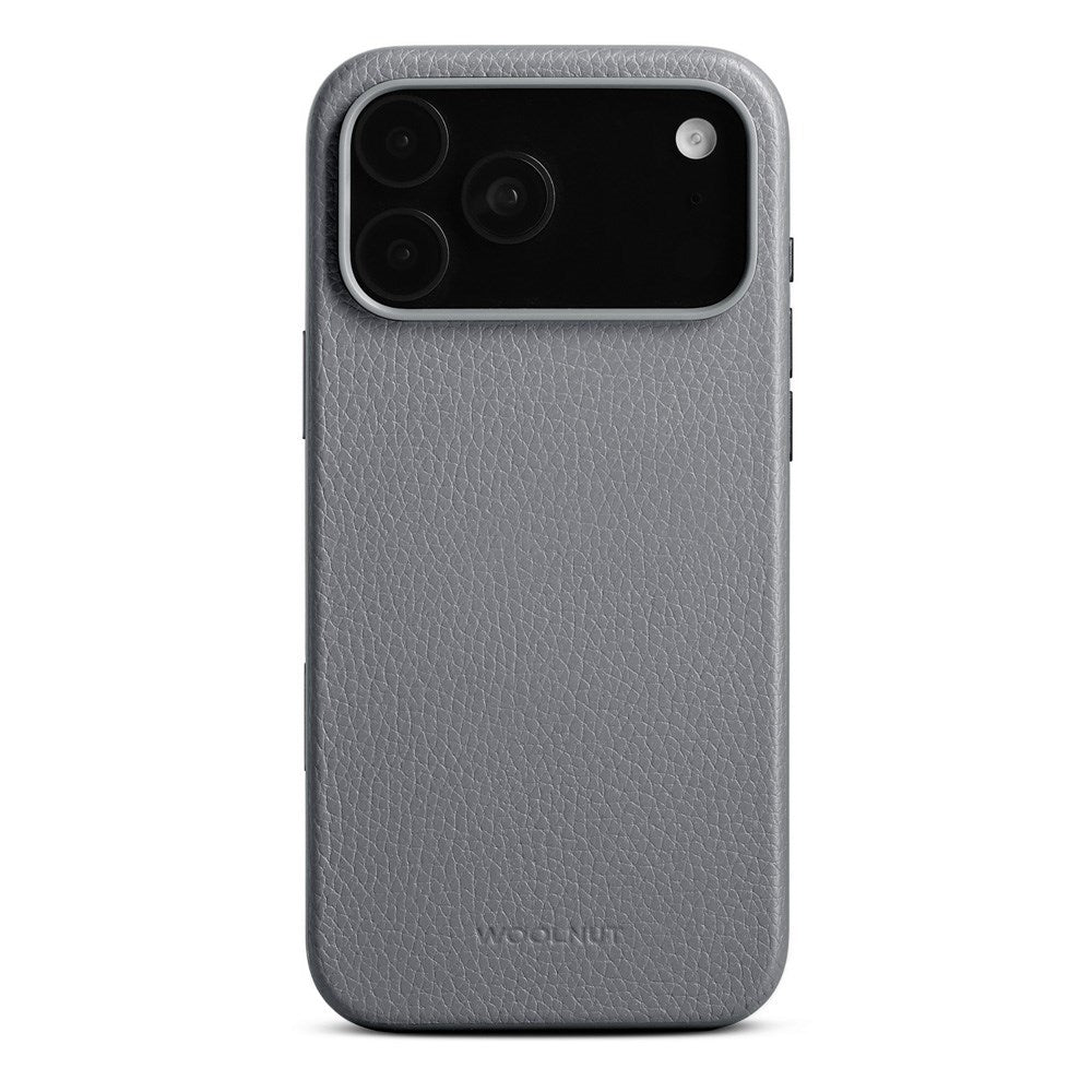 WOOLNUT iPhone 17 Pro Max Full Grain Leather Case - MagSafe Compatible - Grey