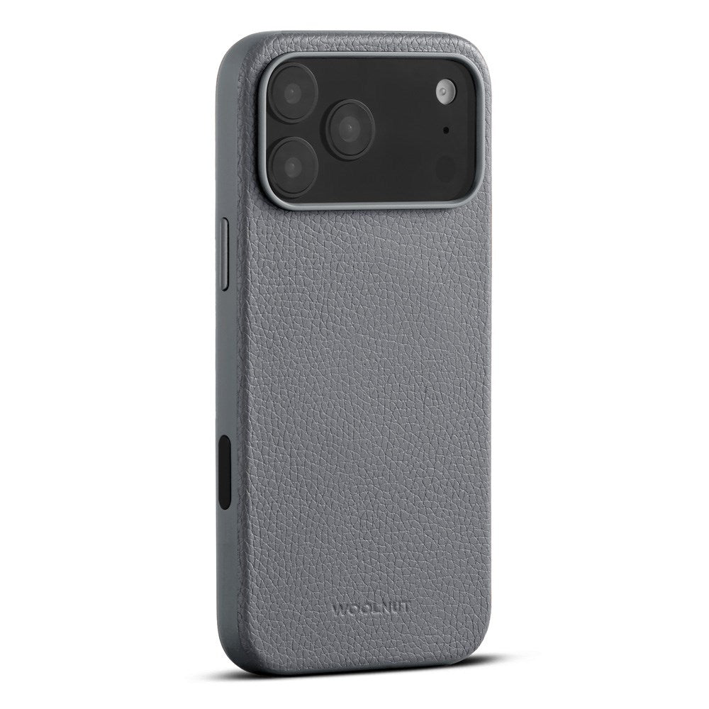WOOLNUT iPhone 17 Pro Max Full Grain Leather Case - MagSafe Compatible - Grey