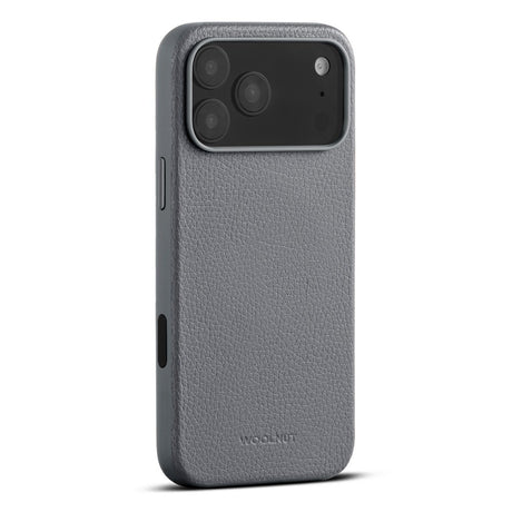 WOOLNUT iPhone 17 Pro Max Full Grain Leather Case - MagSafe Compatible - Grey