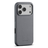 iPhone 18 Pro WOOLNUT Genuine Leather Case - MagSafe Compatible - Grey