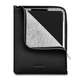 Woolnut iPad / Tablet (23 x 29 cm) Genuine Leather Folio Sleeve - Black