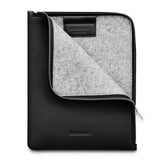 Woolnut iPad / Tablet (23 x 29 cm) Genuine Leather Folio Sleeve - Black