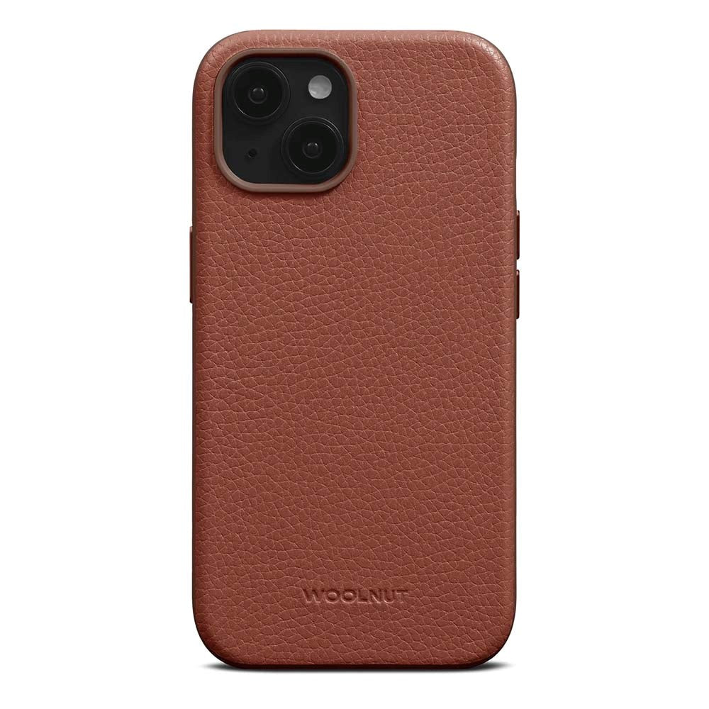 iPhone 15 WOOLNUT Full Grain Leather Case - MagSafe Compatible - Brown